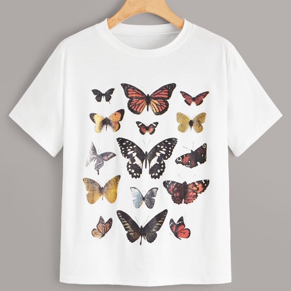 BUTTERFLY PRINT SHORT SLEEVE TEE